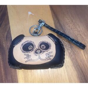 VNTG Leather Panda Coin Purse 4"X2‎ 1/2"